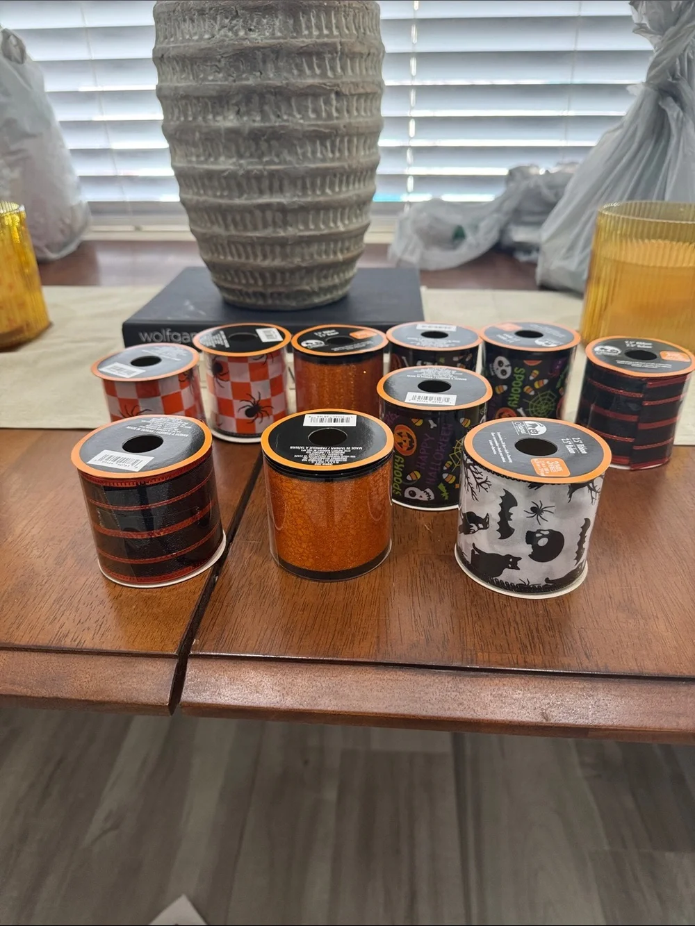 10 rolls wired Halloween Ribbon Assortment